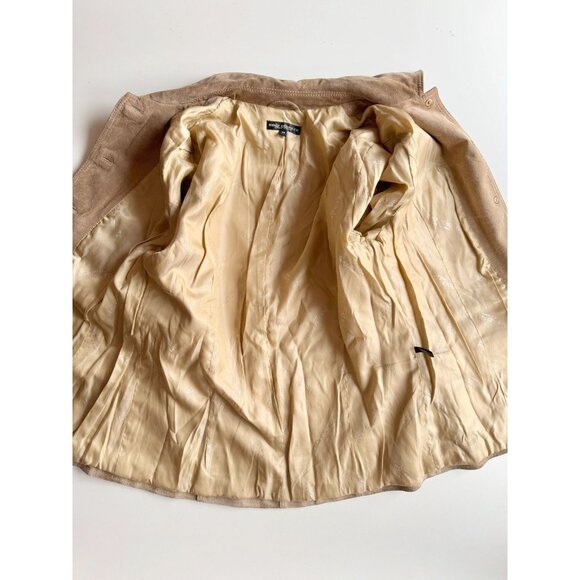 Vintage 00's ROLF SCHULTE Tan Suede Leather Safari Jacket, Size 44/XL - Picture 13 of 16